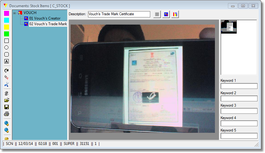 Same way scan another or n number of images which will stack one after the other in tree view. Bring one to focus and change its label in the <Description> field followed by the <ENTER>. Same way scan another or n number of images which will stack one after the other in tree view. Bring one to focus and change its label in the <Description> field followed by the <ENTER>.
