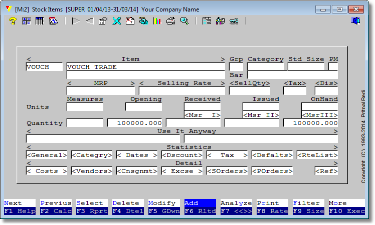 Press ALT+5 from within a module. Above is <Inventory> module where this record is present representing Vouch Trade with VOUCH as primary key. Press ALT+5 from within a module. Above is <Inventory> module where this record is present representing Vouch Trade with VOUCH as primary key.
